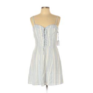 NWT REVOLVE by the way. Stripe Lace Up Dress Blue White L